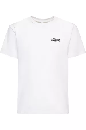 Moschino Mænd Kortærmede - Logo Print Cotton Jersey T-shirt