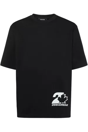 Dsquared2 Mænd Kortærmede - Loose Fit Printed Cotton Jersey T-shirt
