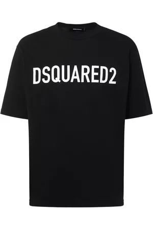 Dsquared2 Mænd Kortærmede - Loose Fit Logo Printed Cotton T-shirt