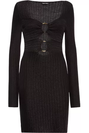 Tom Ford Kvinder Festkjoler - Lurex Cotton & Wool Knit Mini Dress