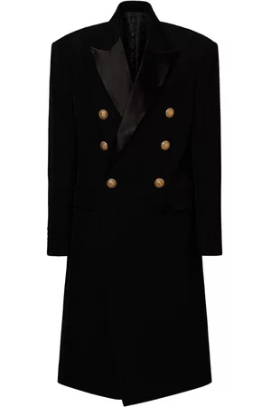 Balmain Mænd Frakker - Oversized Wool & Satin Coat