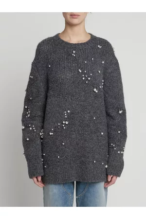 Stella McCartney Kvinder Strik - Embellished Wool Blend Knit Jumper