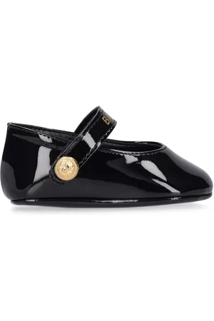 Balmain Piger Ballerina - Logo Faux Patent Leather Ballerinas