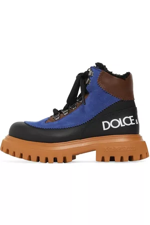 Dolce & Gabbana Kvinder Støvler - Color Block Leather Hiking Boots W/ Logo