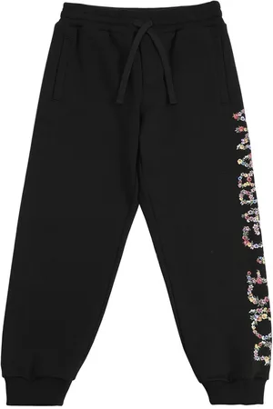 Dolce & Gabbana Piger Joggingbukser - Logo Print Cotton Sweatpants