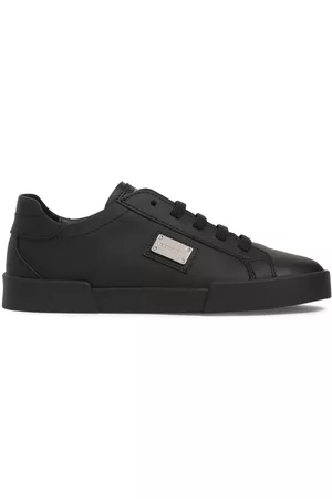 Dolce & Gabbana Piger Sneakers - Metal Logo Leather Lace-up Sneakers