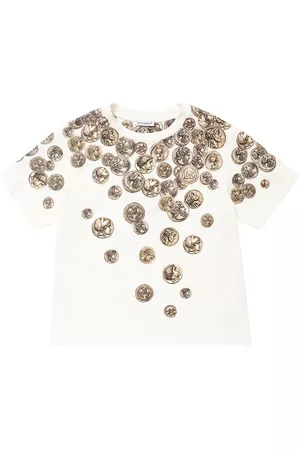 Dolce & Gabbana Piger Kortærmede - Printed Cotton Jersey T-shirt