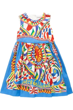 Dolce & Gabbana Kvinder Mønstrede kjoler - Carretto Print Cotton Poplin Dress