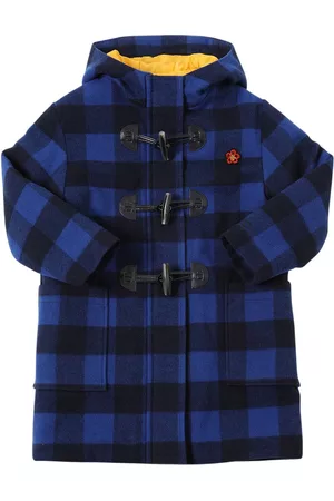 Kenzo Piger Vinterfrakker - Montgomery Checked Wool Blend Coat