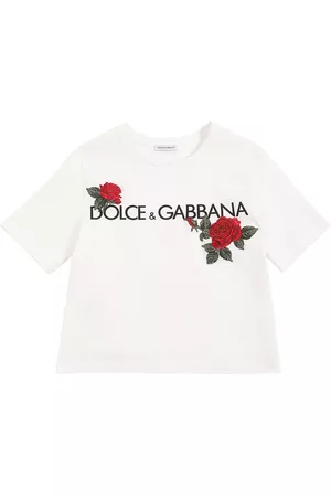 Dolce & Gabbana Piger Kortærmede - Logo Print Cotton Jersey T-shirt