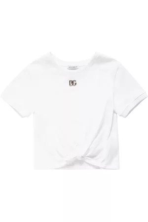 Dolce & Gabbana Piger Kortærmede - Logo Cotton Jersey T-shirt W/bow