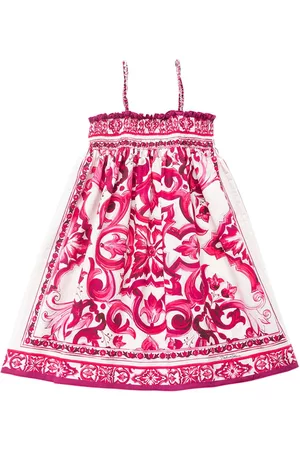 Dolce & Gabbana Kvinder Mønstrede kjoler - Majolica Print Cotton Poplin Dress