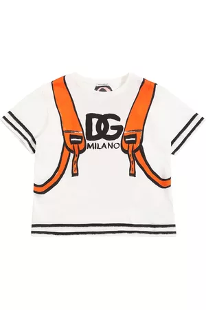 Dolce & Gabbana Piger Kortærmede - Printed Cotton Jersey T-shirt