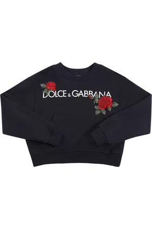 Dolce & Gabbana Piger Sweatshirts - Logo Print Cotton Sweatshirt