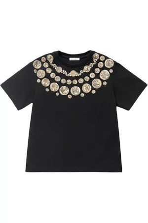 Dolce & Gabbana Piger Kortærmede - Printed Cotton Jersey T-shirt