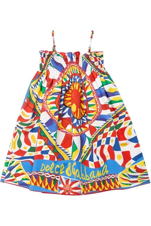 Dolce & Gabbana Kvinder Mønstrede kjoler - Carretto Print Cotton Poplin Dress