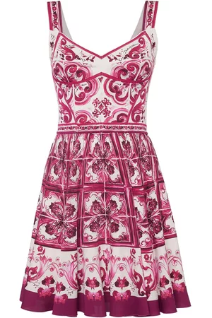Dolce & Gabbana Kvinder Festkjoler - Maiolica Print Silk Blend Mini Dress