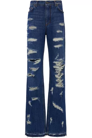 Dolce & Gabbana Kvinder Jeans - Distressed Wide Leg Jeans