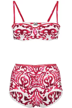 Dolce & Gabbana Kvinder Bikinier - Maiolica Printed Jersey Bikini Set