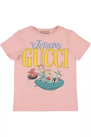Gucci Piger Kortærmede - Printed Cotton Jersey T-shirt