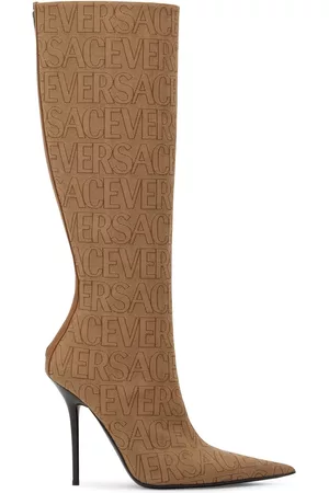 VERSACE Kvinder Casual sko - 110mm Canvas & Leather Boots