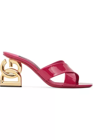 Dolce & Gabbana Kvinder Tøffler - 75mm Patent Leather Mules Sandals
