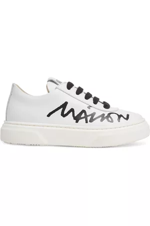 Maison Margiela Piger Sneakers - Logo Print Leather Lace-up Sneakers