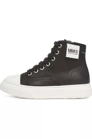 Maison Margiela Piger Sneakers - Logo Print Leather Zip-up Sneakers