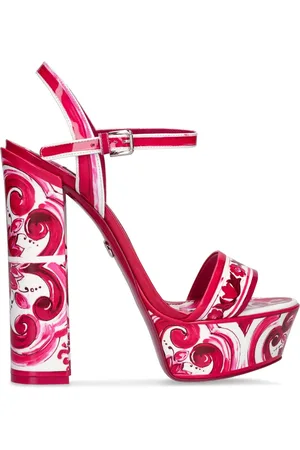 Dolce & Gabbana 105mm Keira Maiolica Leather Sandals