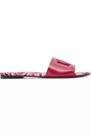 Dolce & Gabbana Kvinder Sandaler - 10mm Bianca Patent Leather Slide Sandals