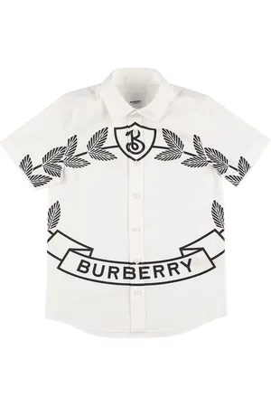 Burberry Logo Printed Cotton Blend Shirt