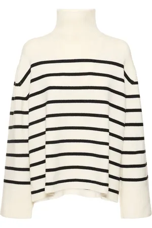 ANINE BING Courtney Striped Wool Cashmere Sweater