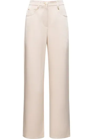 Brunello Cucinelli High Rise Satin Straight Pants