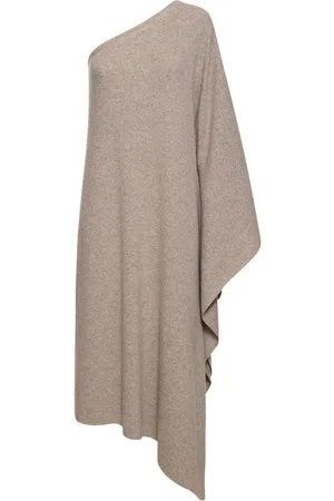Michael Kors One Shoulder Cashmere Knit Long Caftan