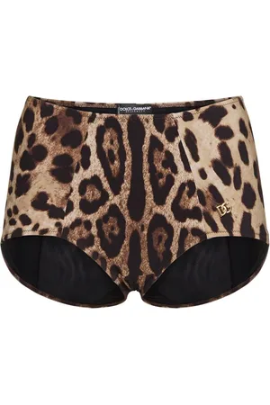 Dolce & Gabbana Leopart Print Jersey Bikini Bottoms