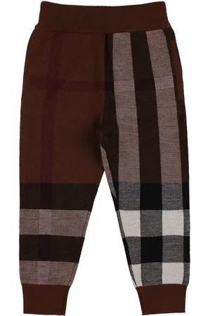 Burberry Check Print Wool Sweatpants