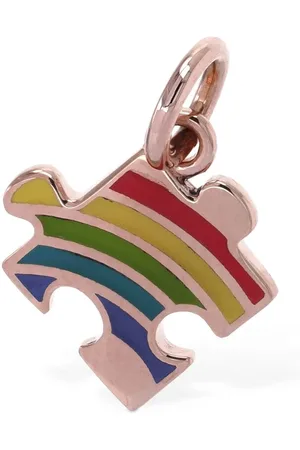 Dodo 9kt Rose Gold Enamel Puzzle Charm