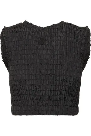 Patou Faille Textured Crewneck Crop Top