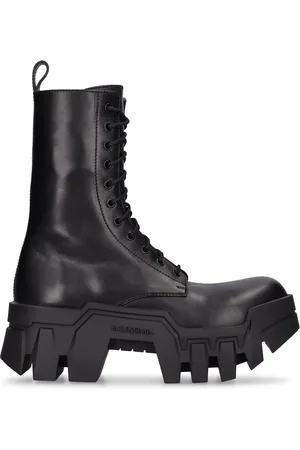 Balenciaga 80mm Bulldozer Leather Lace-up Boots