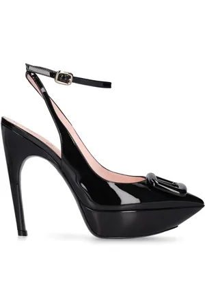 Roger Vivier 125mm Choc Patent Leather Slingbacks