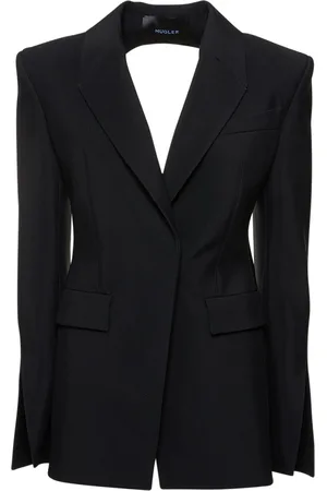 MUGLER Heavy Fluid Viscose & Wool Wrap Jacket