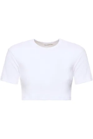 The Frankie Shop Nico Cotton Blend Cropped T-shirt
