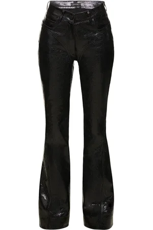 MUGLER Snake Leather Flared Pants