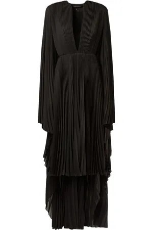 Balenciaga Pleated Tech V-neck Dress