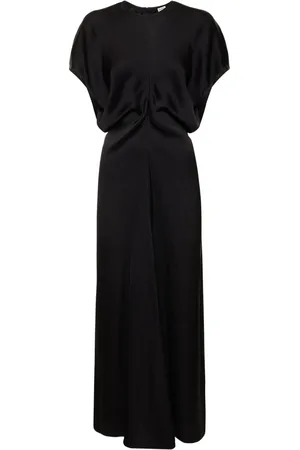 Totême Slouch Waist Satin Midi Dress