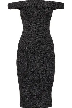 Totême Off-shoulder Roll Knit Midi Dress