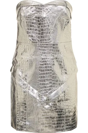 ROTATE Hemly Embossed Strapless Mini Dress