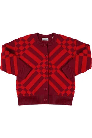 Burberry Check Print Wool & Cashmere Cardigan