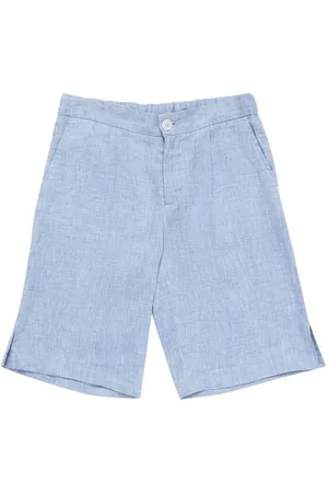 Dolce & Gabbana Linen Shorts W/ Logo Patch