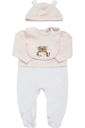 Dolce & Gabbana Cotton Romper, Bib & Hat